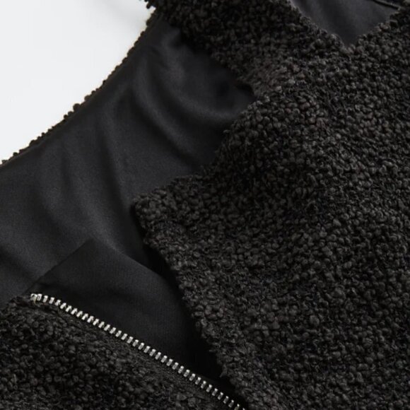 NWOT H&M TEXTURED-WEAVE CORSET-STYLE TOP SIZE M BLACK - Picture 3 of 3